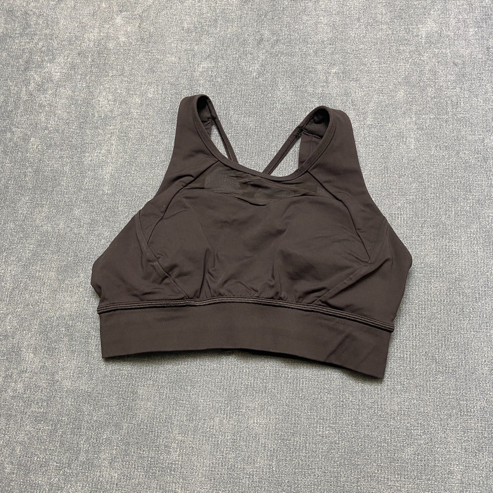 Lululemon Sports Bra Womens 8 Black Hook & Eye Racerback Yoga Workout Activewear